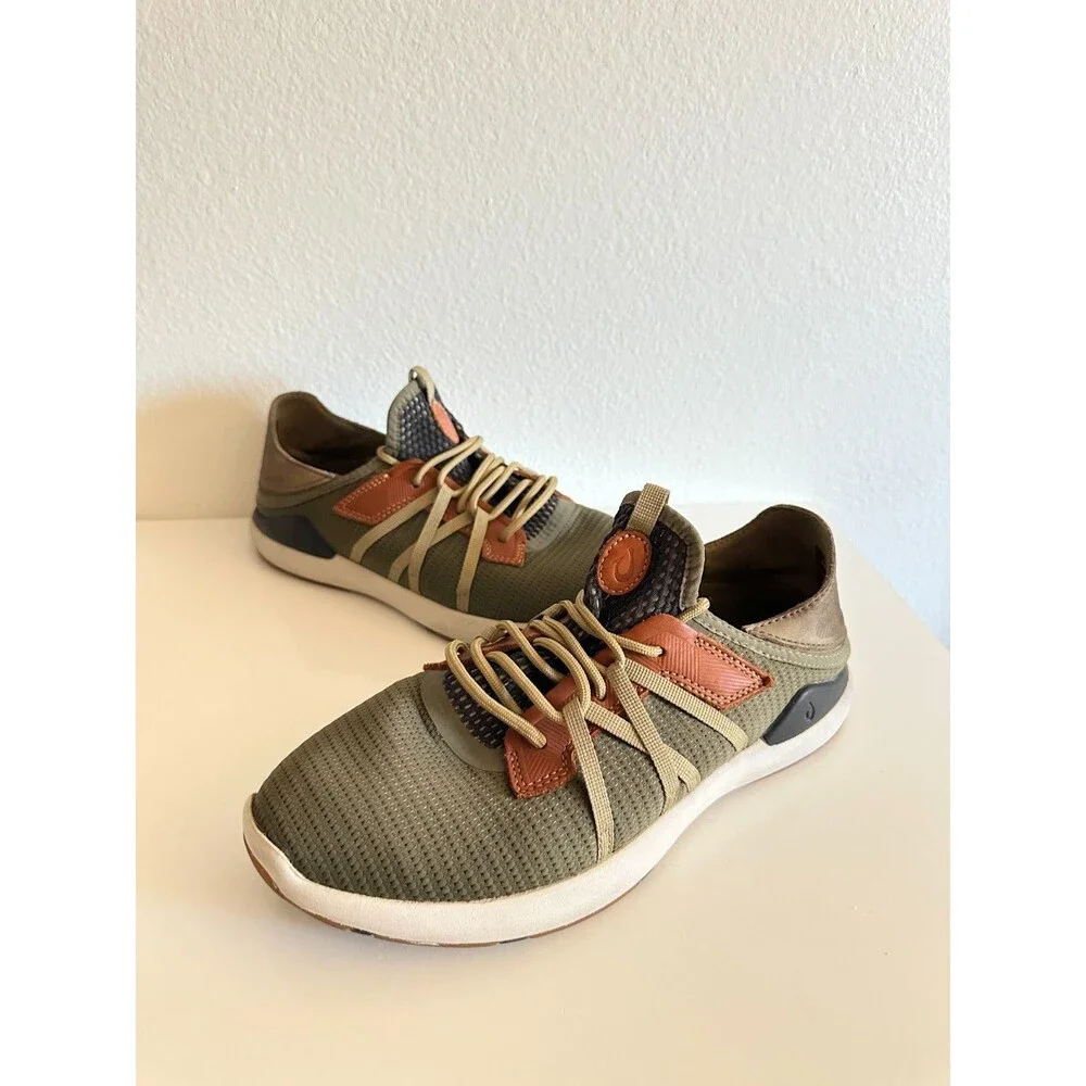 Olukai Mio Li Hunter Green Lava Rock Lightweight Shoes Sneakers Men’s US 9 EU 42